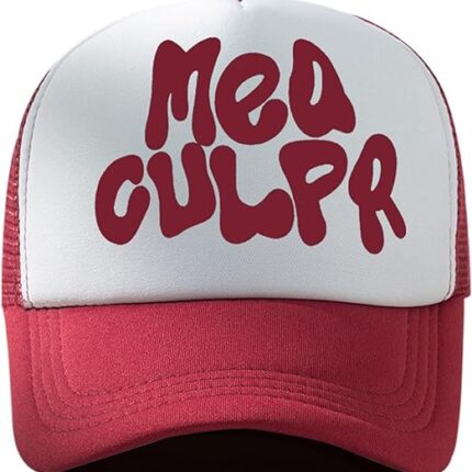 Mea culpa trucker hat – red and white